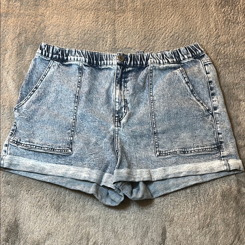 Denim Women's Shorts Acid Wash High Waisted